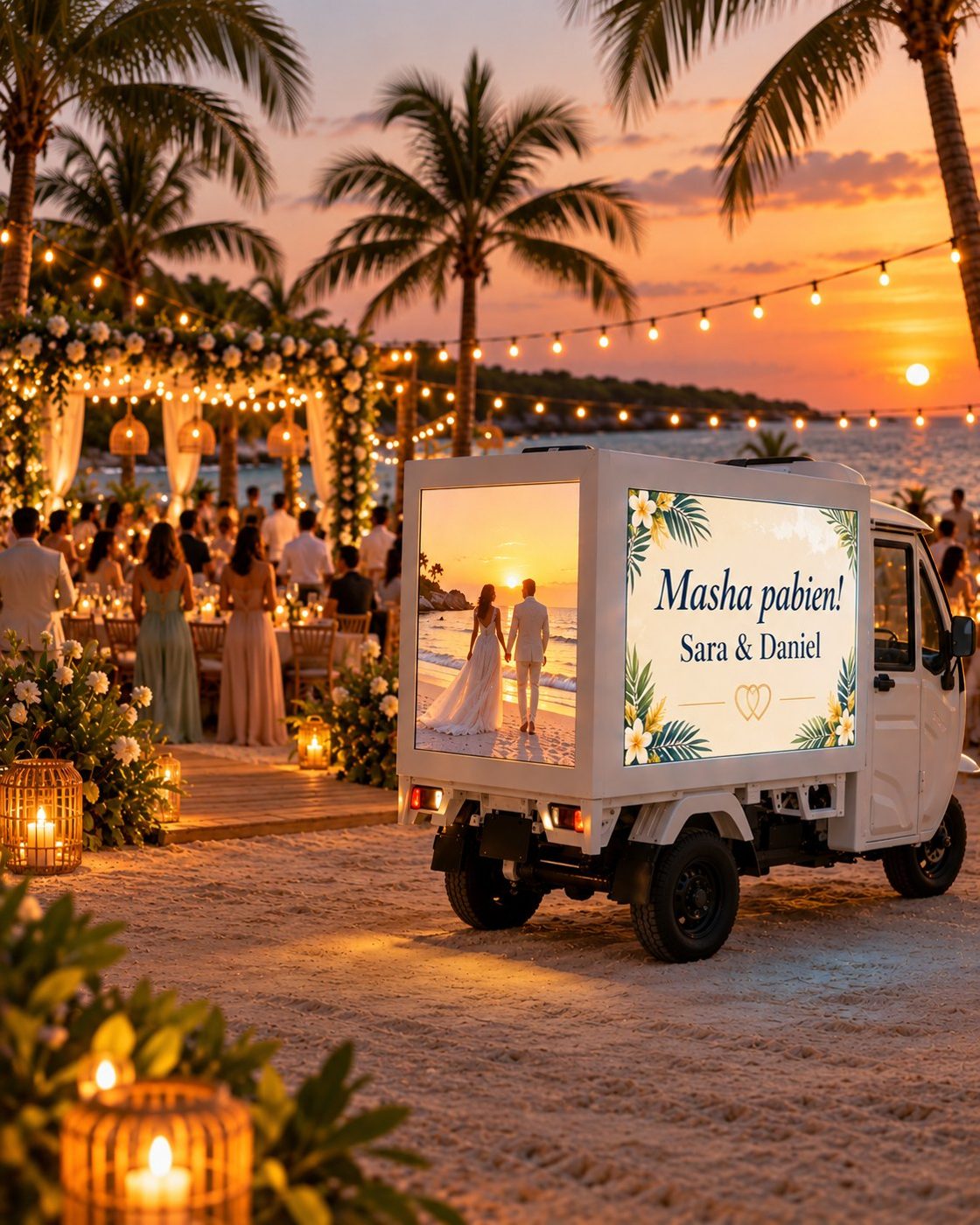 The Janna tuk-tuk at a wedding